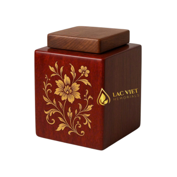 Square Wooden Cremation Urn