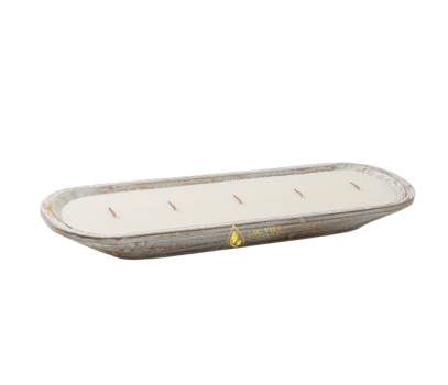 Long Wooden Dough Bowl Candle
