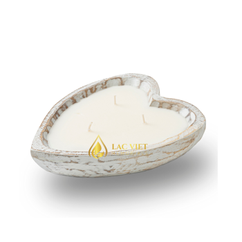 Rustic Heart Shaped Dough Bowl Candle