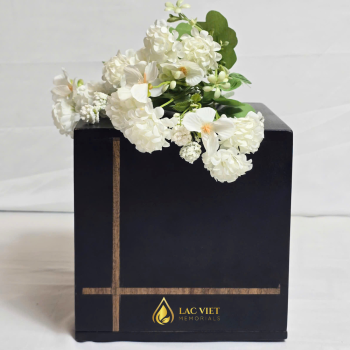 Square Natural Wood Urn Box for Human Ashes