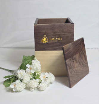Handcrafted Wooden Cremation Urn Box with Lid