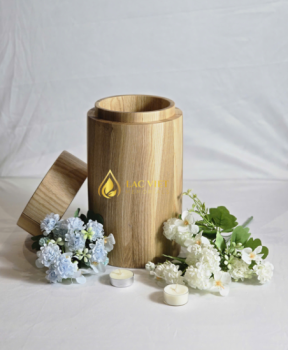 Elegant Solid Wooden Cremation Urn for Adults