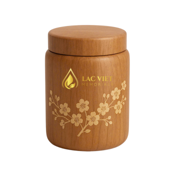 Wooden Cremation Urn With Blossom Design