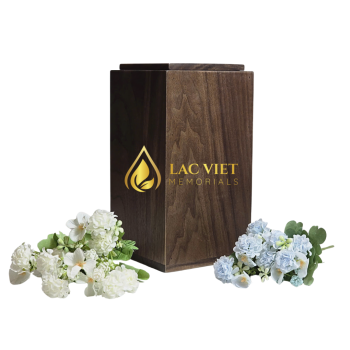 Memorial Brown Wooden Cremation Urn For Ash