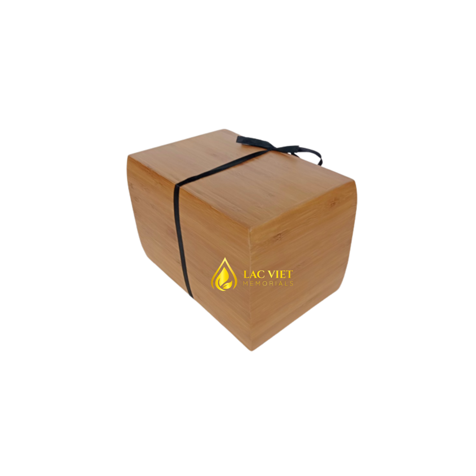 Bamboo Pet Cremation Urn with Ribbon