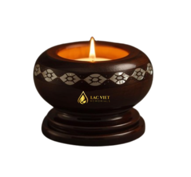 Wooden Candle Holder with MOP Inlaid