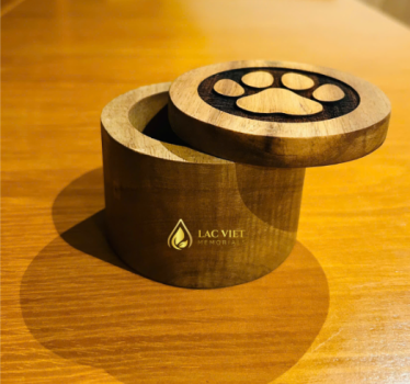 Wooden Pet Paw Memorial Urn
