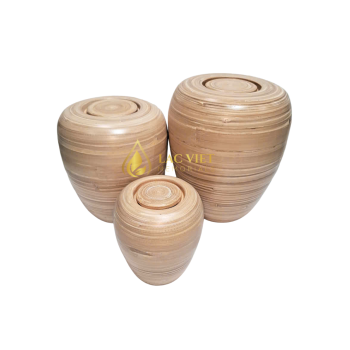 Eco-Friendly Cylindrical Spun Bamboo Cremation Urn