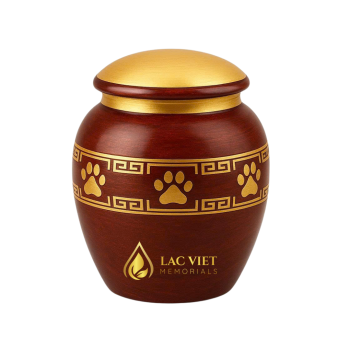 Pet Cremation Urn with Golden Paw