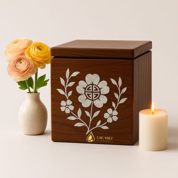Wooden Tranquil Bloom Urn for Human
