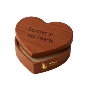 Wholesale Heart Shaped Wooden Urn from Vietnam