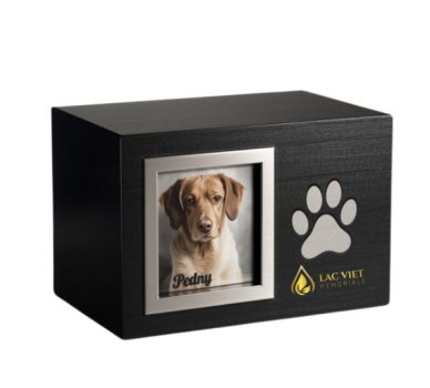 Rectangle Wooden Urn with Picture Photo for Doberman