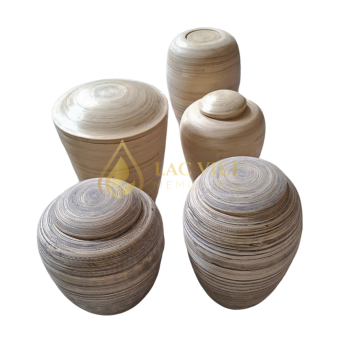 Memorial Spun Bamboo Cremation Urns in Multiple Shapes