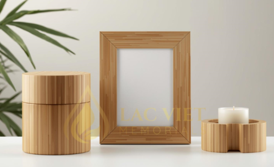 Bamboo Keepsake with Photo Frame and Candle Holder from Vietnam