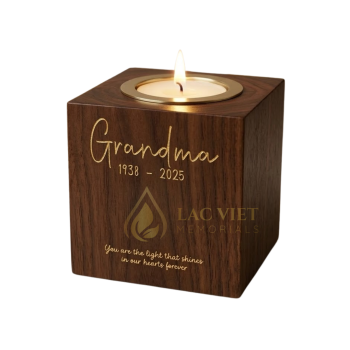 Candle Urn Memorial Tealight Holder with Hidden Ashes Jar