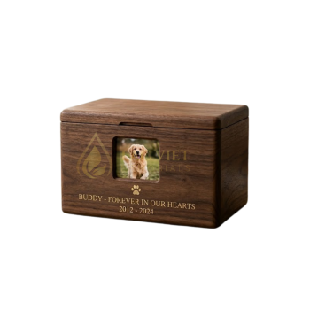 Custom Engraved Wooden Pet Keepsake Urn for Dogs & Cats